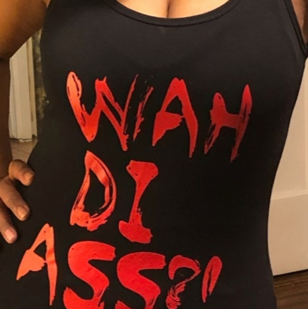 Sexy tank top - Caribbean - "Wah Di A**"